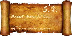 Stumpf Honoráta névjegykártya